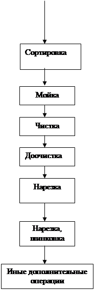 Схема организации технологического процесса в овощном цехе 2